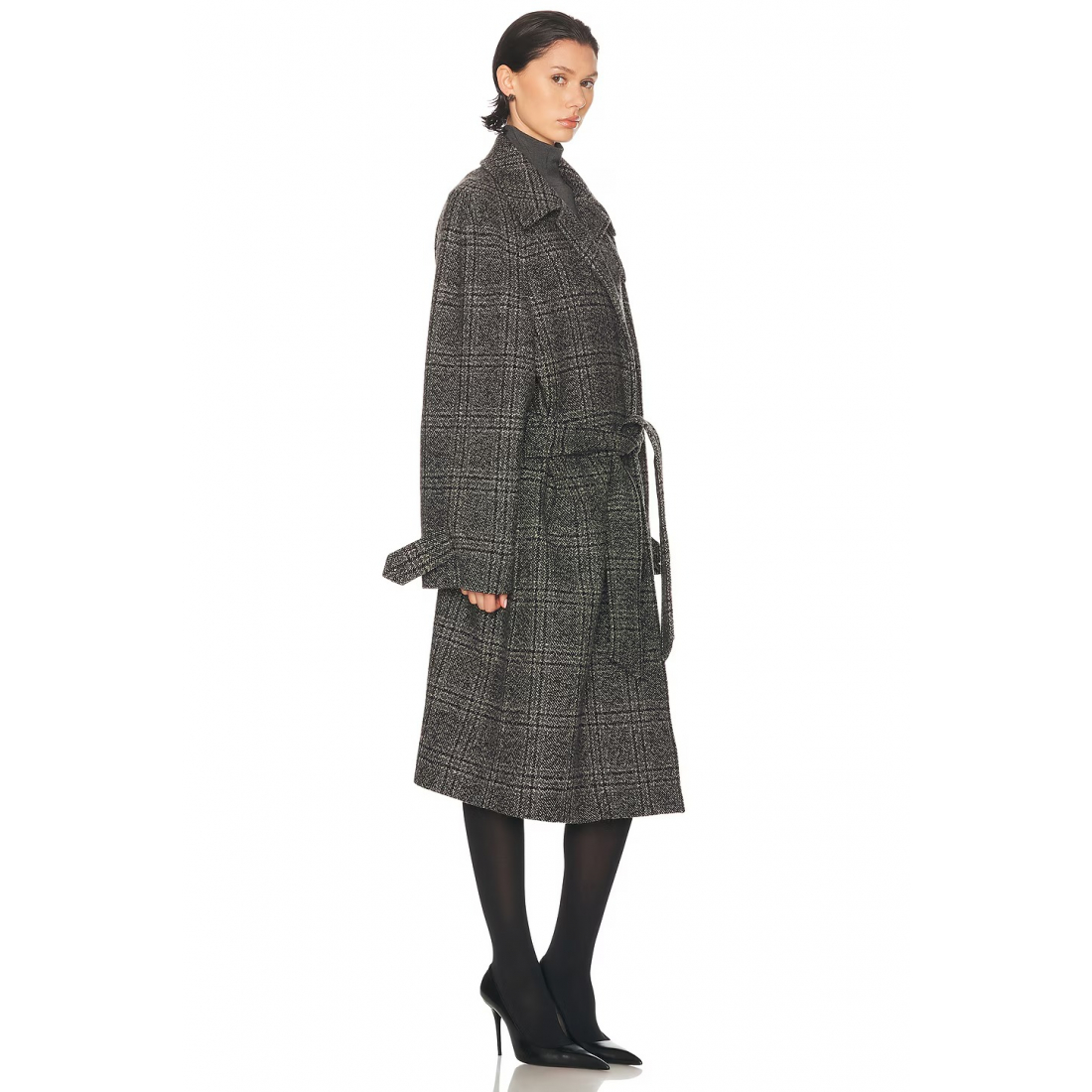 Manteau 'Belted Check' pour Femmes