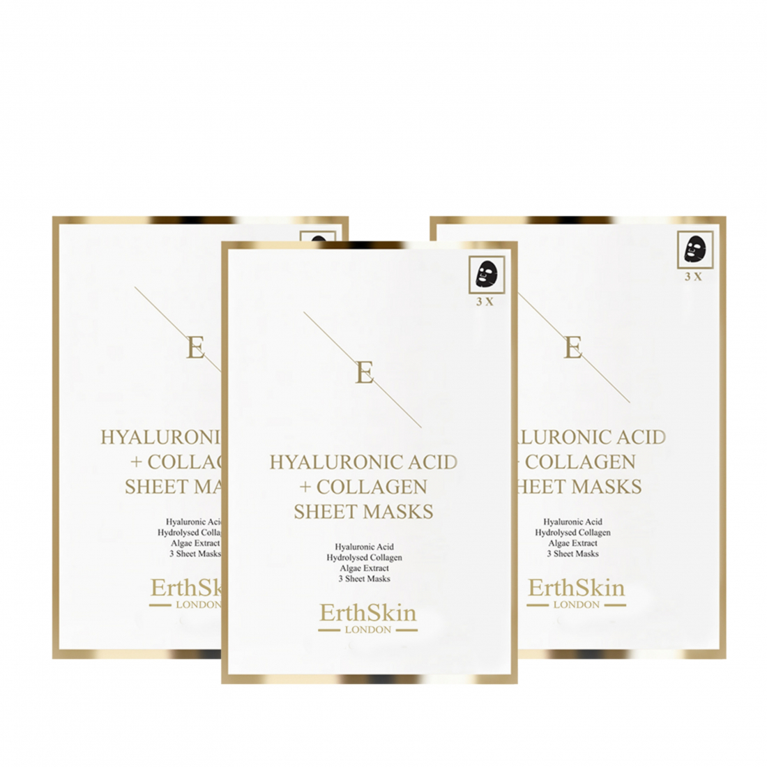 'Hyaluronic Acid & Collagen' Maskenblatt-Set - 3 Stücke