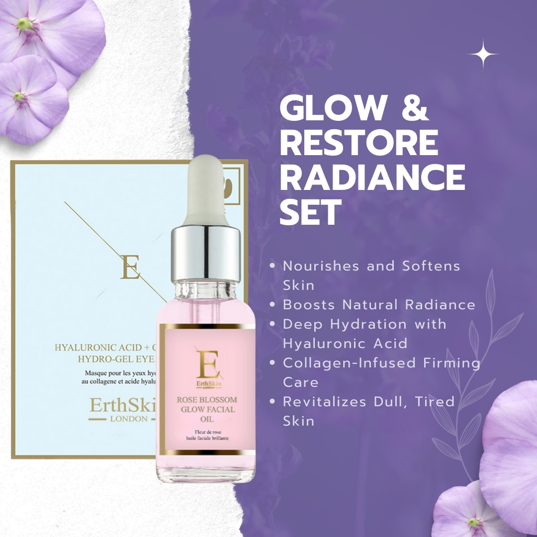 Coffret de soins de la peau 'Rose Blossom + Hyaluronic Acid & Collagen' - 3 Pièces