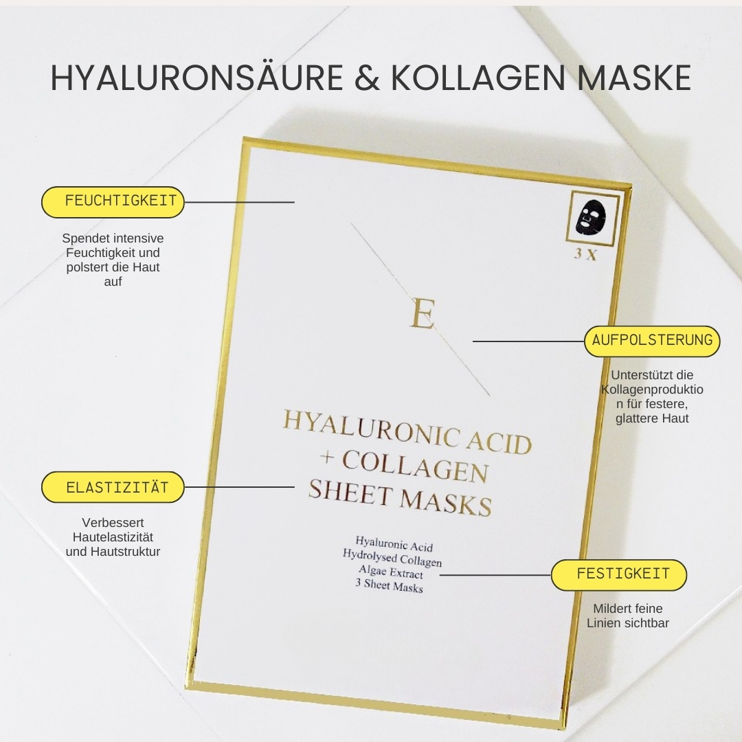 'Hyaluronic Acid & Collagen' Maskenblatt-Set - 3 Stücke