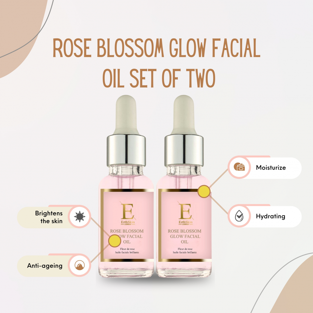'Rose Blossom Glow' Gesichtsöl - 30 ml, 2 Stücke