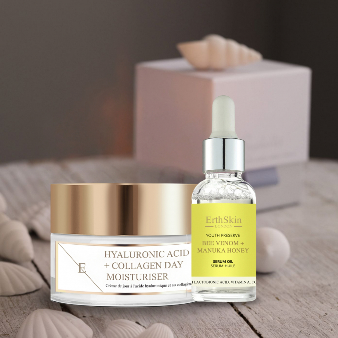 'Hyaluronic Acid & Collagen + Bee Venom + Manuka Honey' Anti-Aging-Pflegeset - 2 Stücke