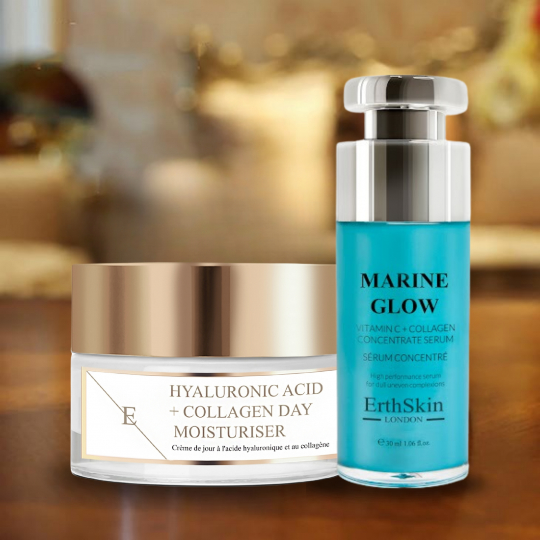 'Marine Glow + Collagen + Hyaluronic Acid & Collagen' Anti-Aging-Pflegeset - 2 Stücke