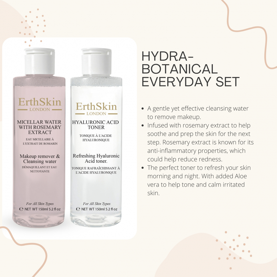 'Hyaluronic Acid + Rosemary Extract' Anti-Aging-Pflegeset - 2 Stücke