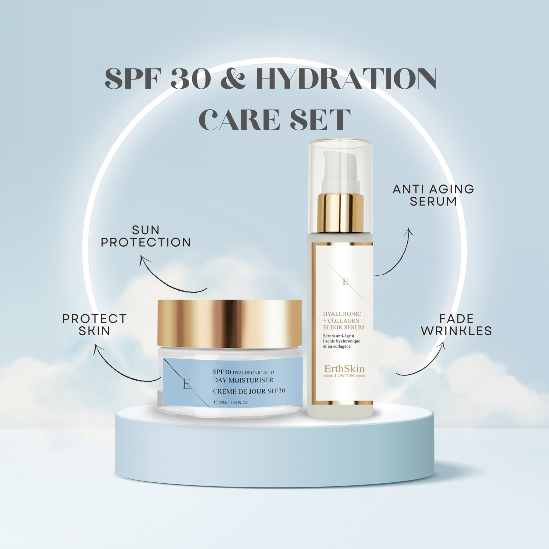 'Hyaluronic Acid + Hyaluronic Acid & Collagen' Anti-Aging-Pflegeset - 2 Stücke