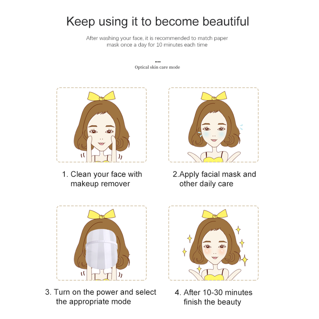 Masque LED pour visage 'Wireless 3 Color'