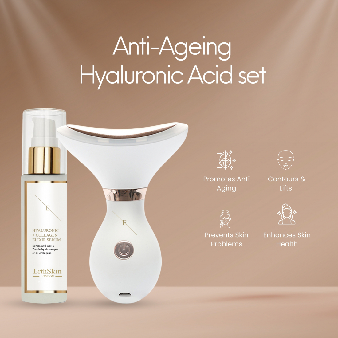 'Hyaluronic Acid' Anti-Aging-Pflegeset - 2 Stücke