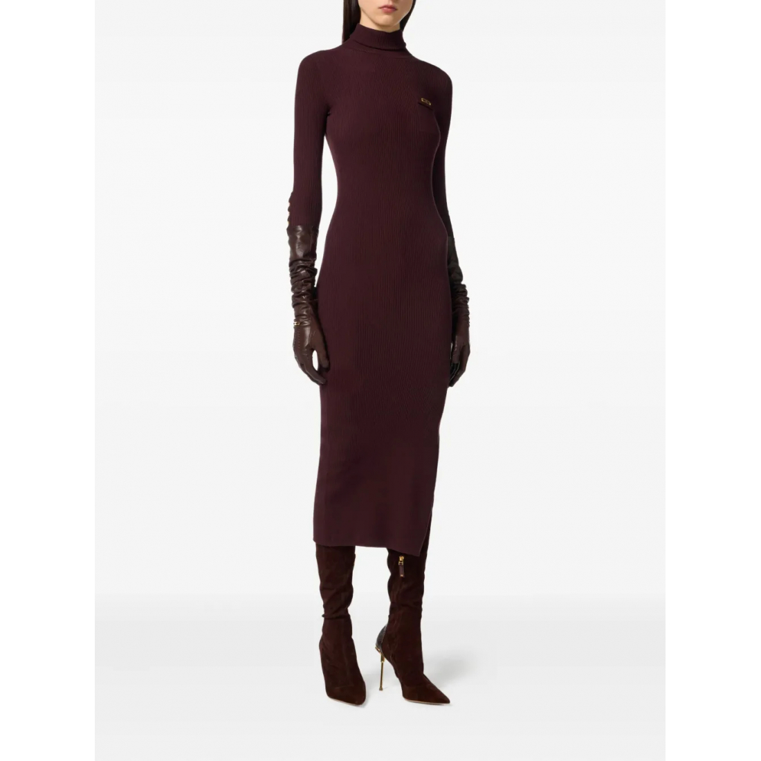 Women's 'High-Neck Ribbed-Knit' Midi Dress