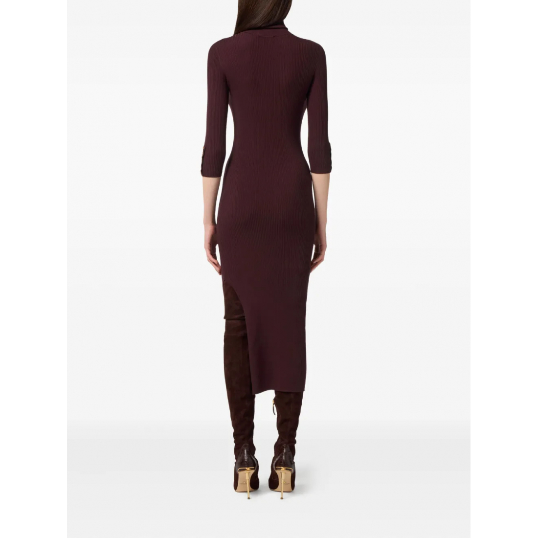 Women's 'High-Neck Ribbed-Knit' Midi Dress
