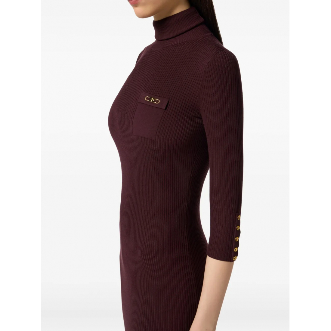 Women's 'High-Neck Ribbed-Knit' Midi Dress