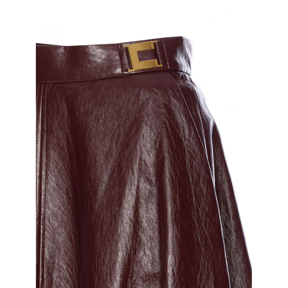 Jupe Midi 'Crackled Plaque-Logo' pour Femmes