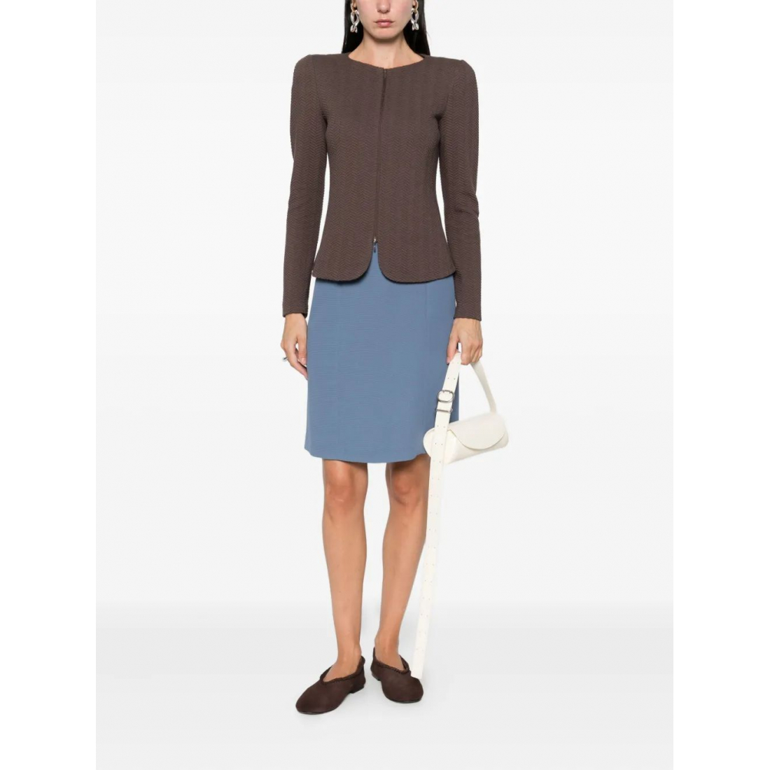 Veste 'Chevron-Pattern Zip-Front' pour Femmes