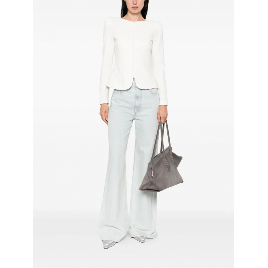 'Herringbone-Pattern Zip-Up' Jacke für Damen