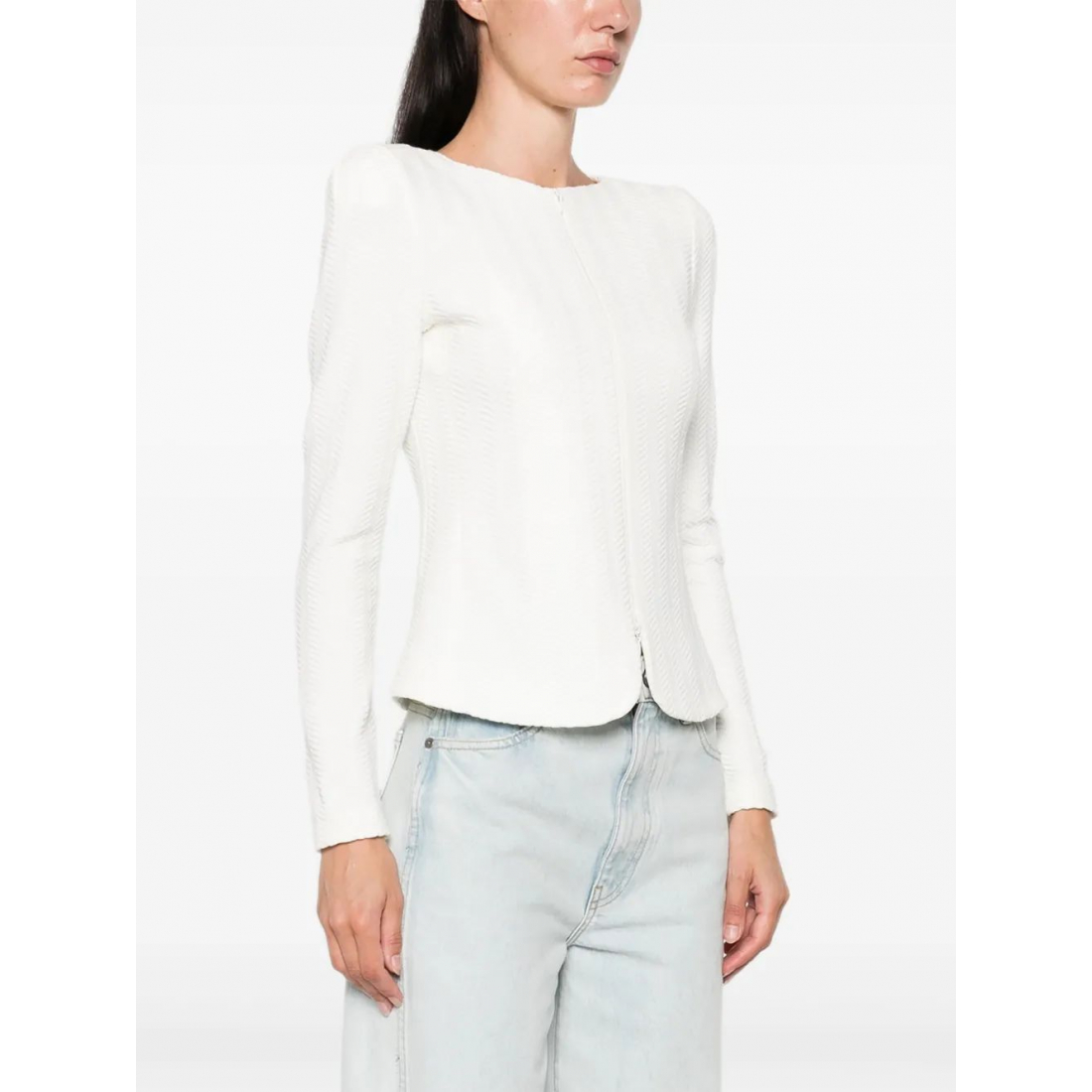 'Herringbone-Pattern Zip-Up' Jacke für Damen