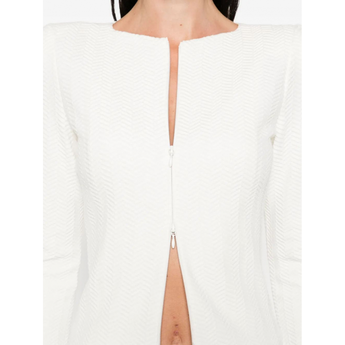 'Herringbone-Pattern Zip-Up' Jacke für Damen