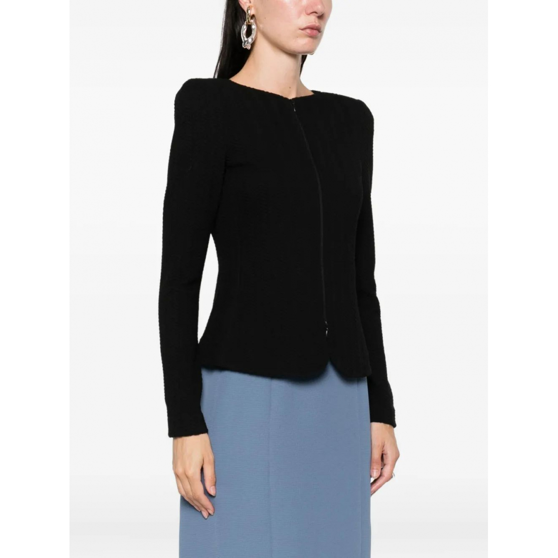 'Chevron-Pattern Zip-Front' Jacke für Damen