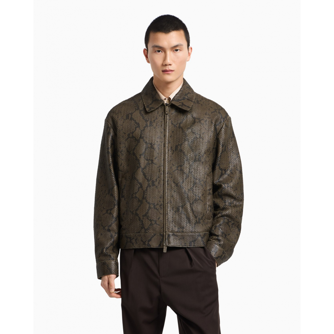 'Python-Print' Lederjacke für Herren