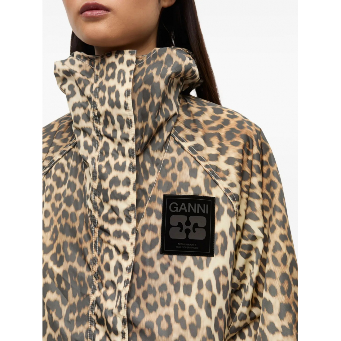 Veste de pluie 'Leopard-Print Hooded' pour Femmes