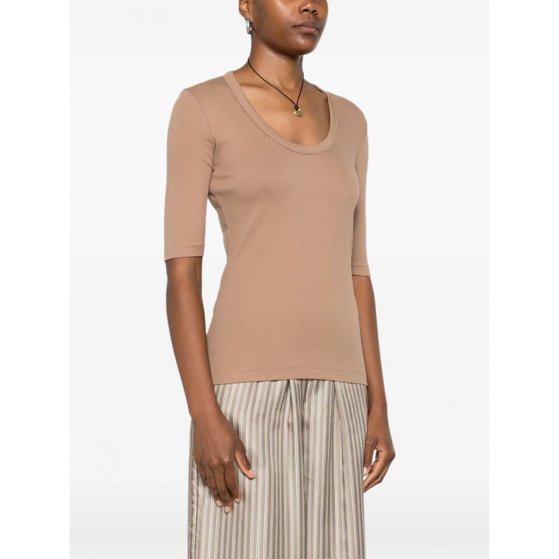T-shirt 'Embellished Neckline' pour Femmes