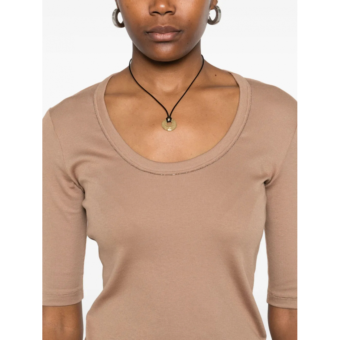 T-shirt 'Embellished Neckline' pour Femmes