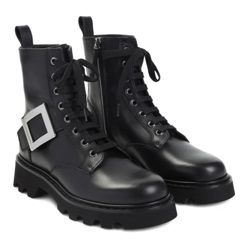 Women's 'Buckle-Detail Lace-Up' Combat Boots