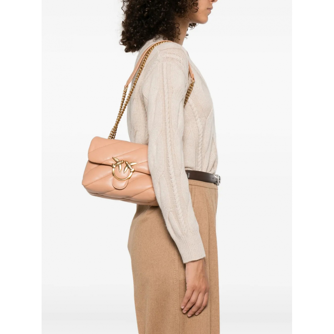 Women's 'Love Quilted Logo-Plaque' Shoulder Bag