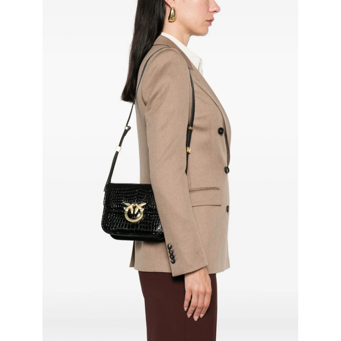 Women's 'Crocodile-Effect' Shoulder Bag