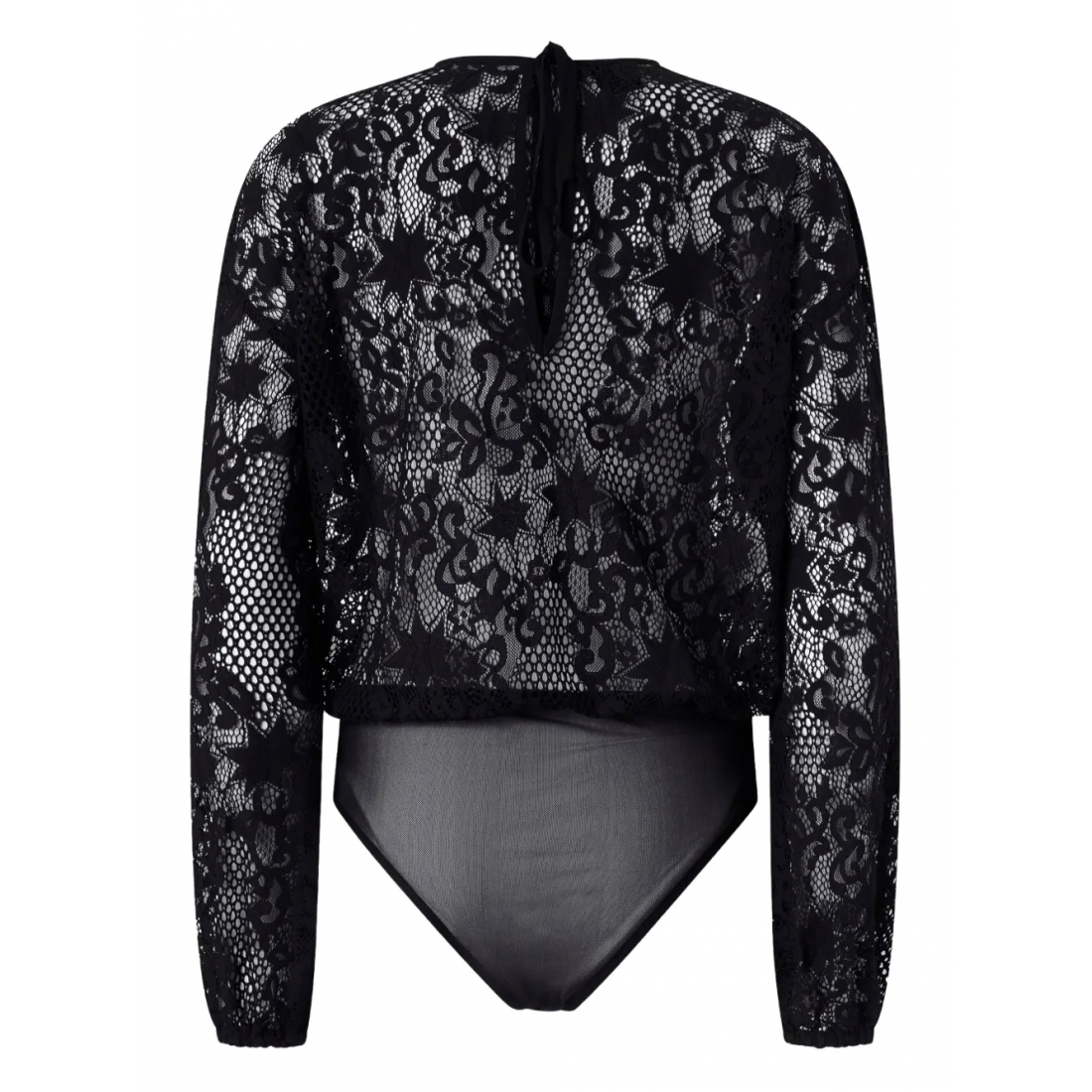 Women's 'Lace-Pattern Long-Sleeve' Bodysuit