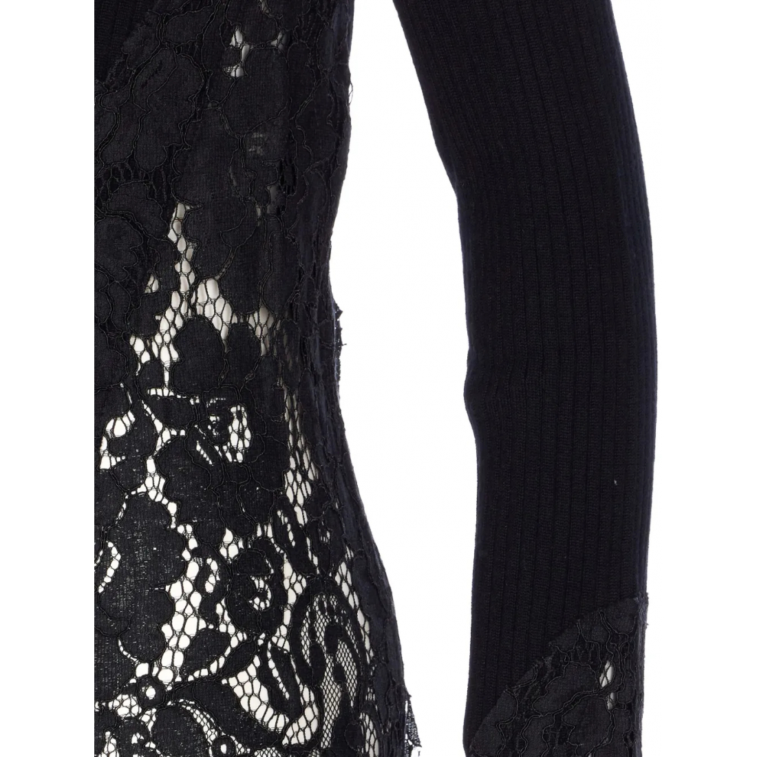 Pull 'Lace-Insert Ribbed' pour Femmes