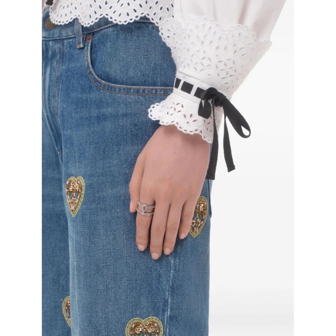 Bague 'Heart-Embroidered' pour Femmes