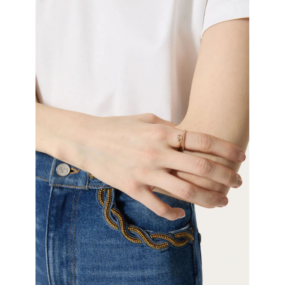 'VLogo Signature Crystal' Ring für Damen