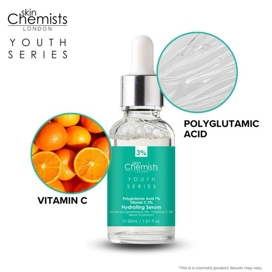 'Youth Series Hydrating Polyglutamic Acid 1% Vitamin C 3%' Face Serum - 30 ml