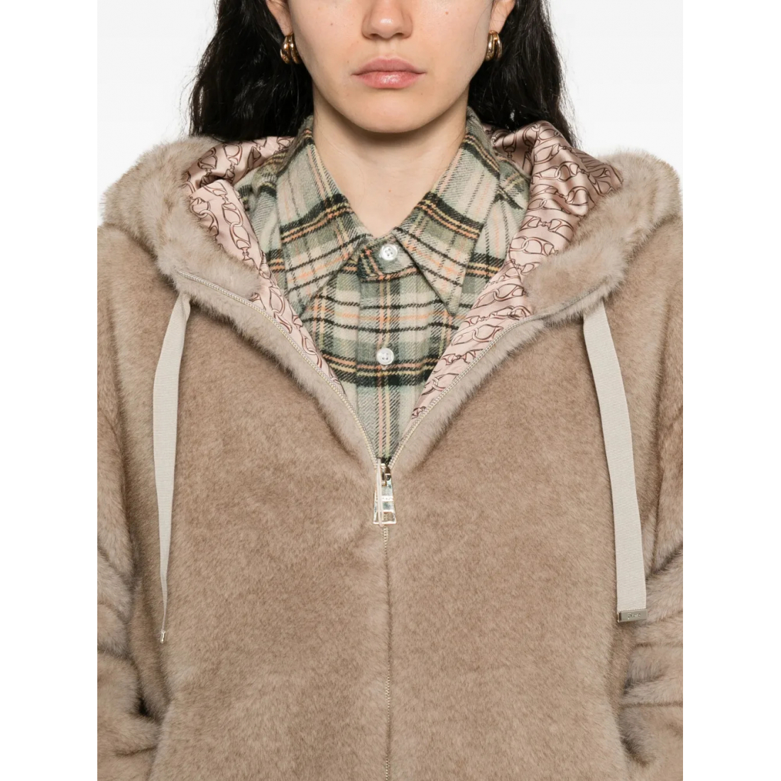 Manteau Teddy 'Hooded Zip-Up' pour Femmes
