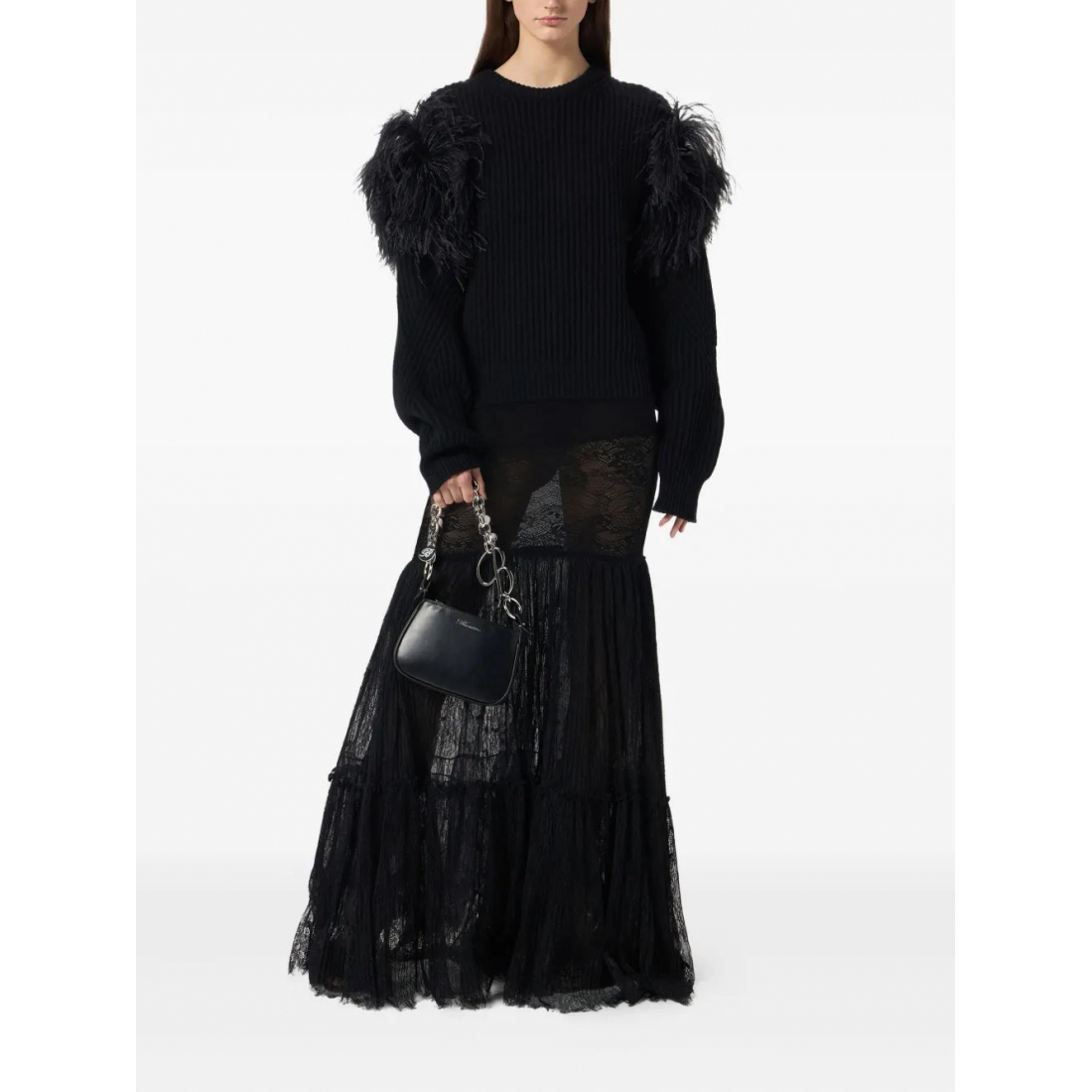 Women's 'Feather-Embellished Knitted' Sweater