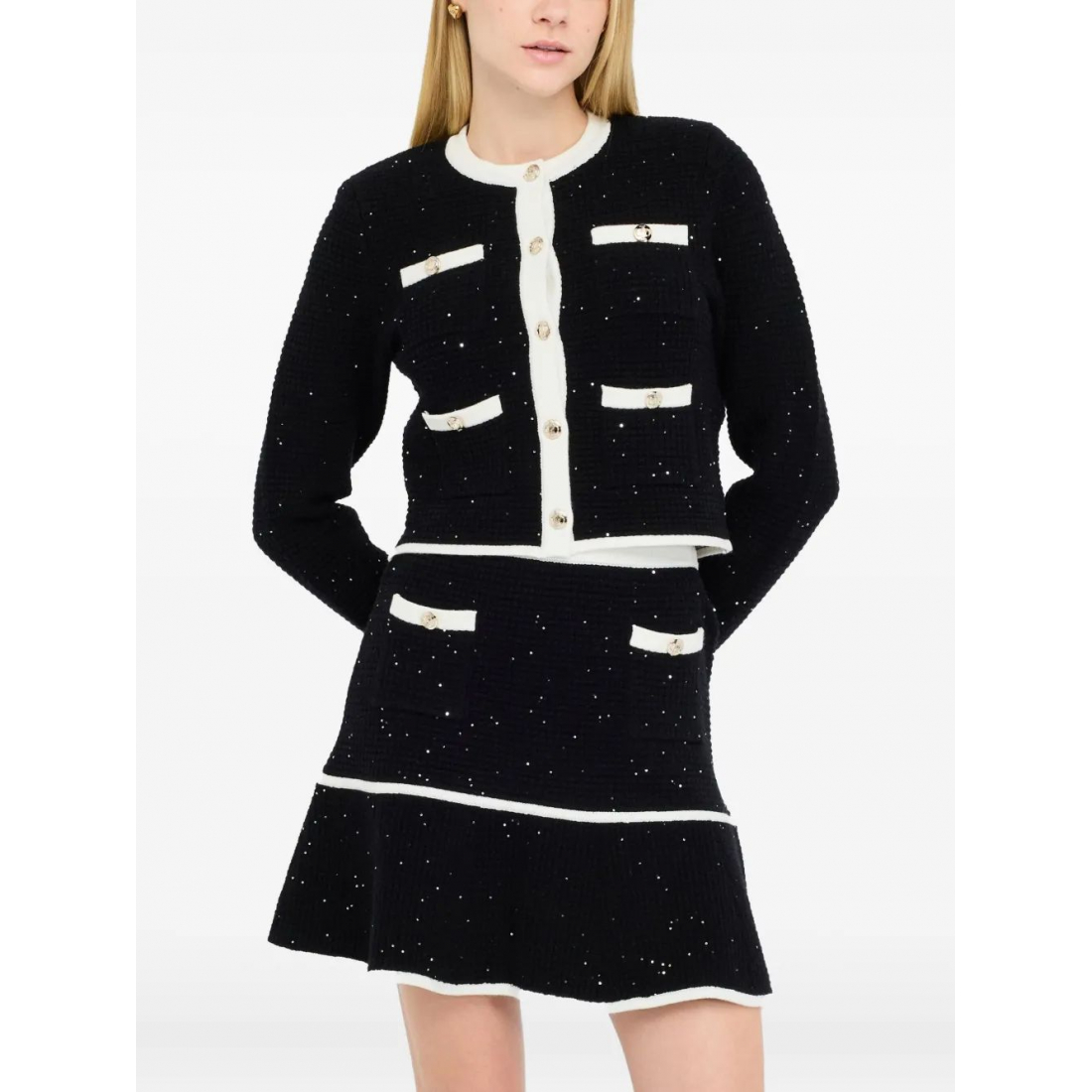 Veste de smoking 'Glitter-Embellished Buttoned' pour Femmes