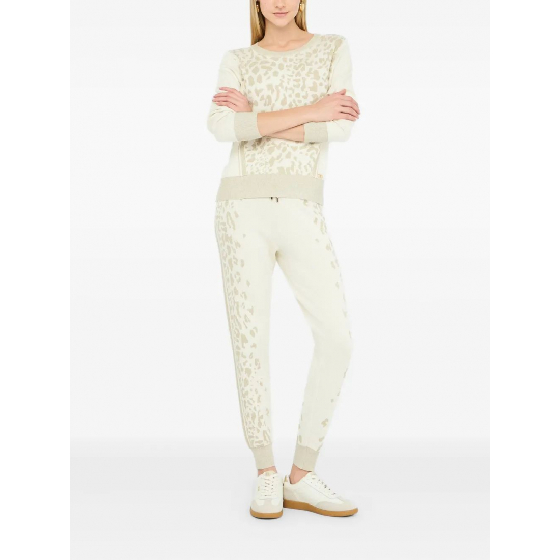 Pantalon 'Animal-Print Elastic-Cuff' pour Femmes