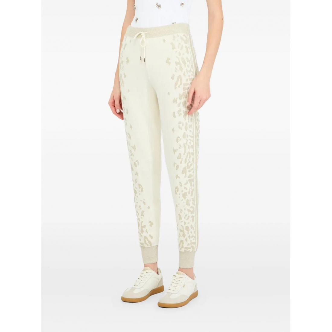 Pantalon 'Animal-Print Elastic-Cuff' pour Femmes