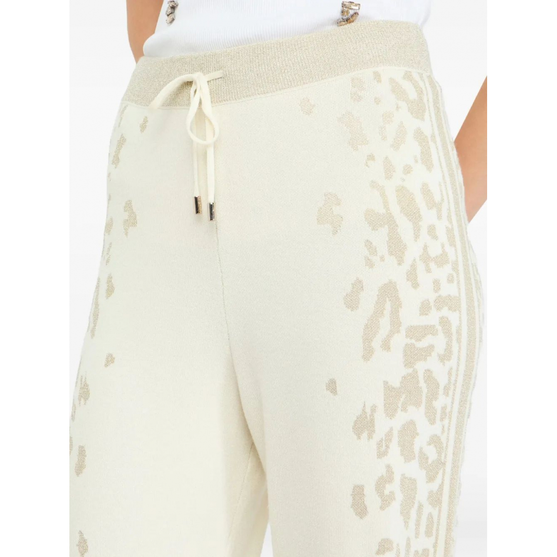 Pantalon 'Animal-Print Elastic-Cuff' pour Femmes