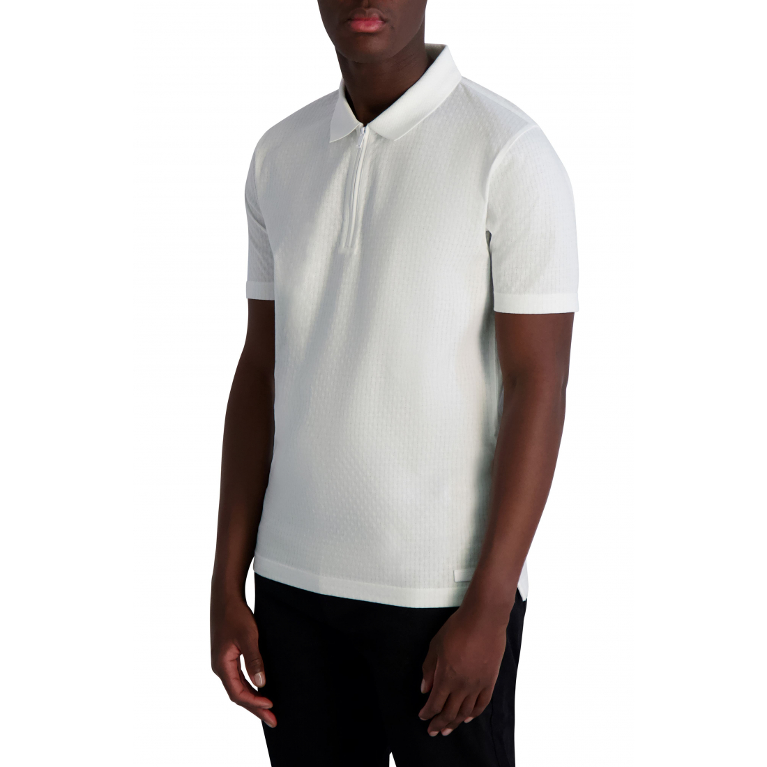 Men's 'Textured Quarter Zip Performance' Polo Shirt