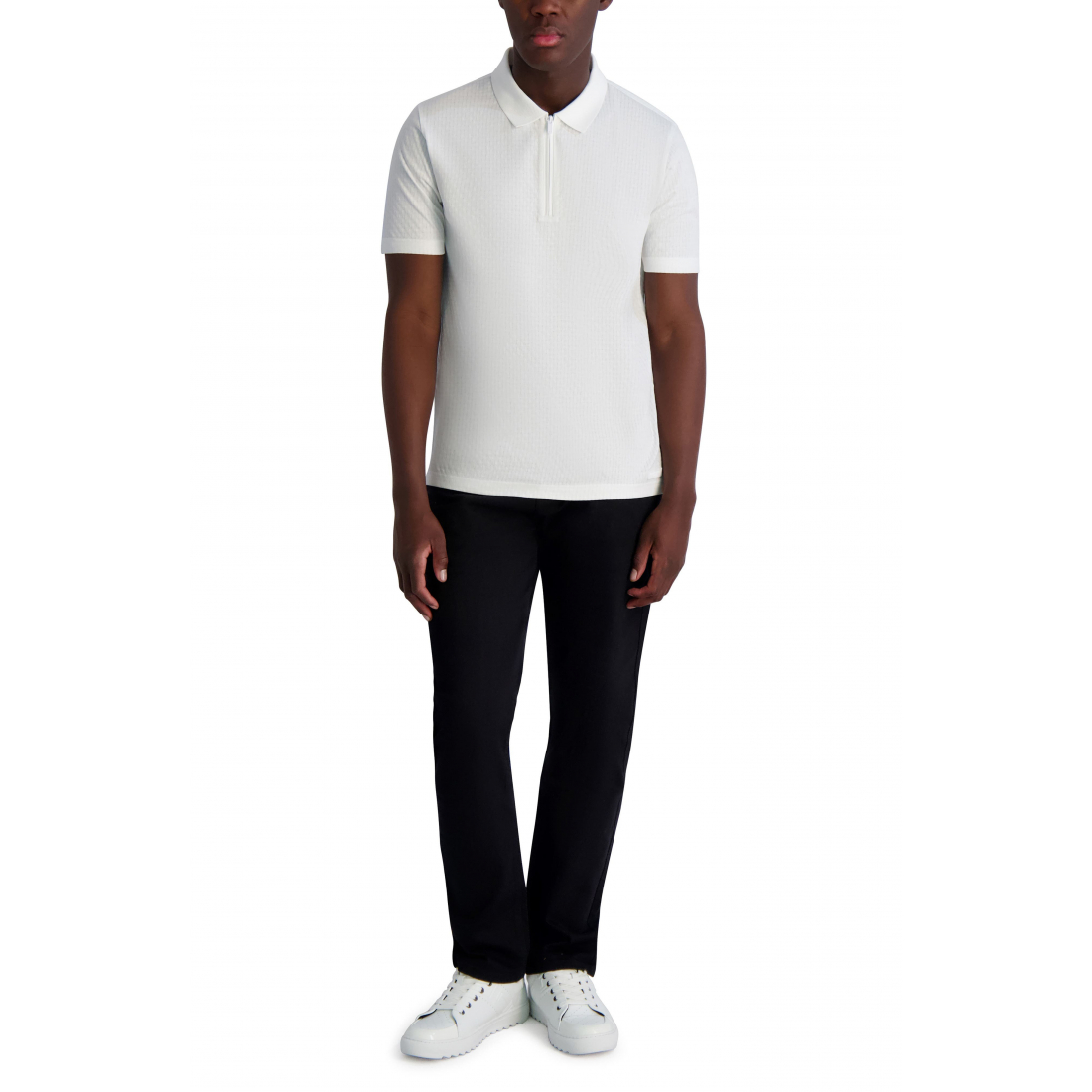 Men's 'Textured Quarter Zip Performance' Polo Shirt