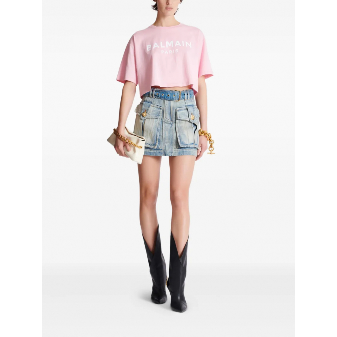 Women's 'Cropped Logo-Print' Crop T-shirt