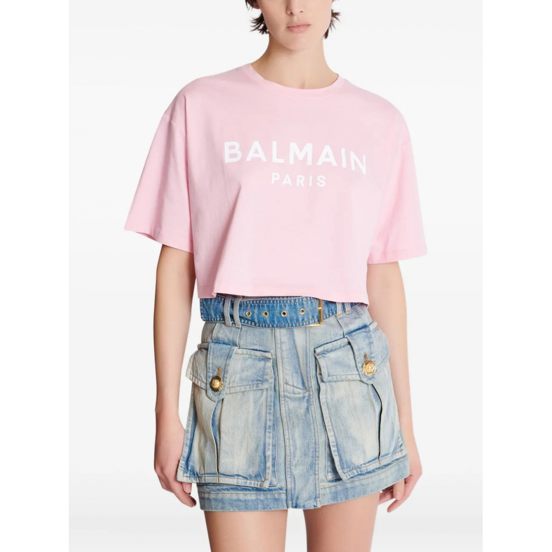 Women's 'Cropped Logo-Print' Crop T-shirt