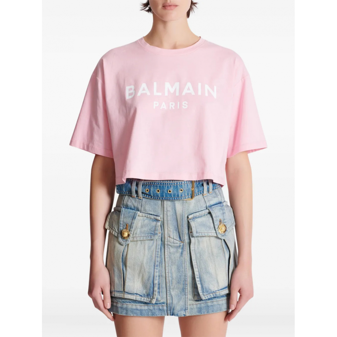 Women's 'Cropped Logo-Print' Crop T-shirt