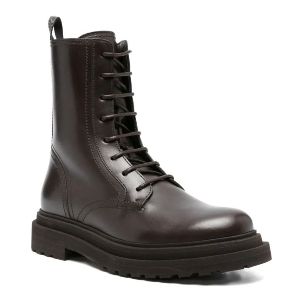 Women's 'Shiny Loop Detail' Combat Boots