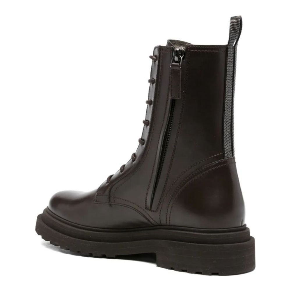 Women's 'Shiny Loop Detail' Combat Boots