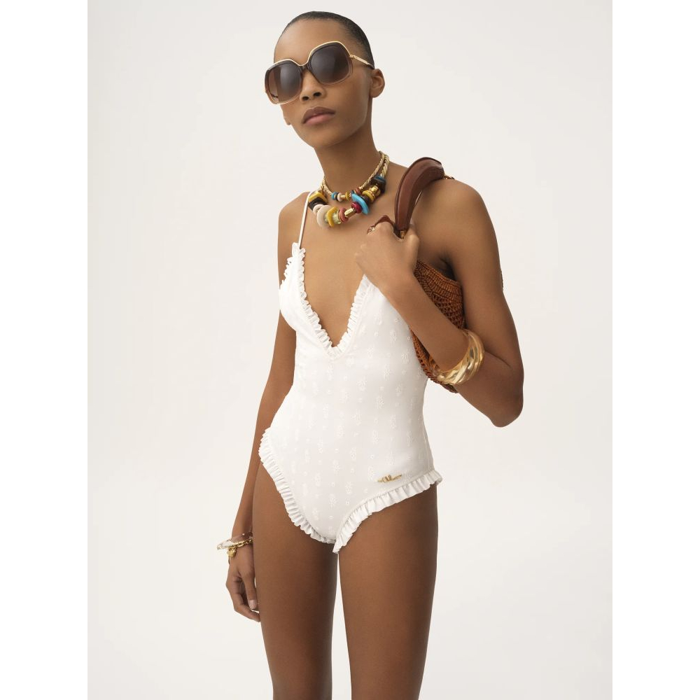 Maillot de bain 'Ruffled V-Neck' pour Femmes