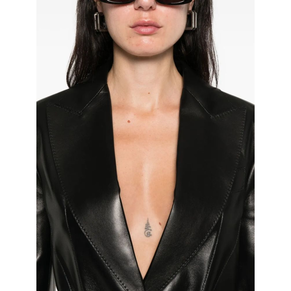 Women's 'Notched-Lapel' Leather Jacket