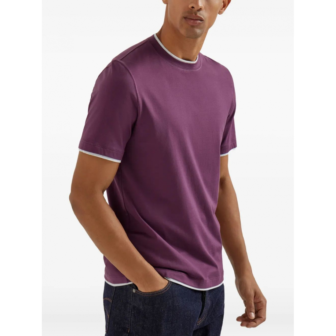 Men's 'Contrast-Trim Crew-Neck' T-Shirt