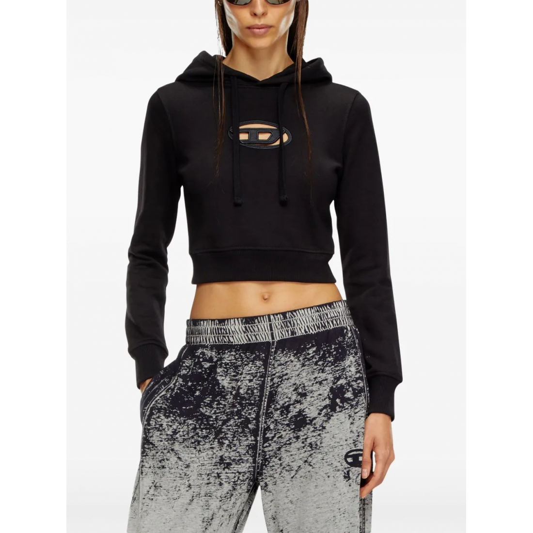 Sweatshirt à capuche  'Logo-Patch Drawstring' pour Femmes