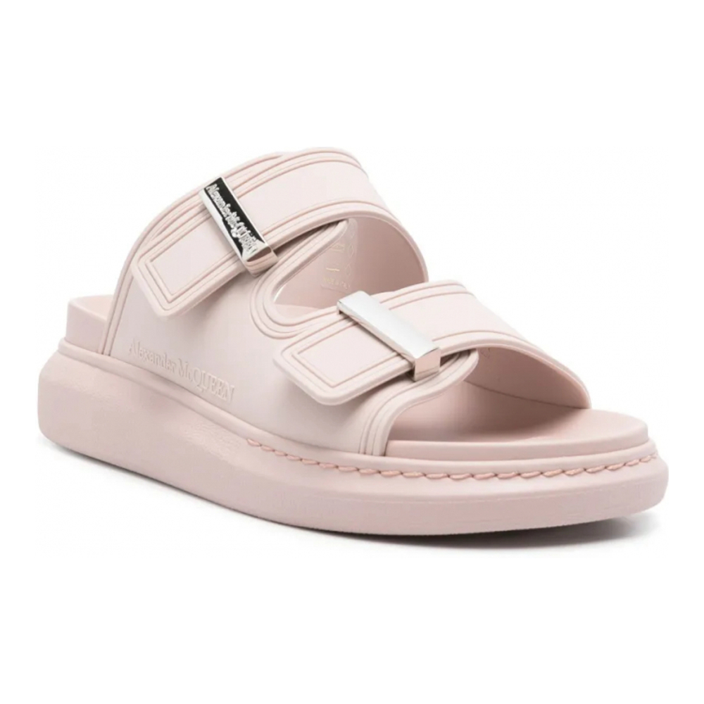 Sandales plates 'Logo-Engraved' pour Femmes